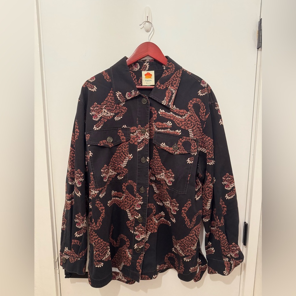 Farm Rio Large Black Leopard Jacket - Picture 2 of 5